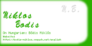 miklos bodis business card
